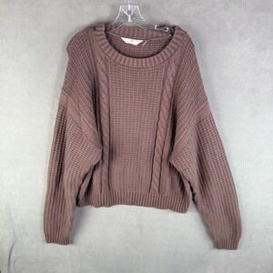Tavi Lodge Cableknit Sweater Womens Size‎ XL Quartz Soft Cozy CabinCore Fall